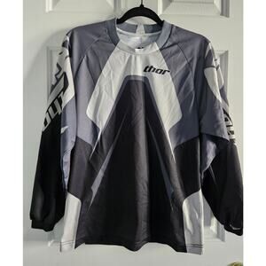 Youth THOR Long Sleeve Black/Gray Size L Motorcycle Shirt Motorcross Off Road